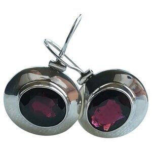 Sterling silver garnet drop earrings 🆕